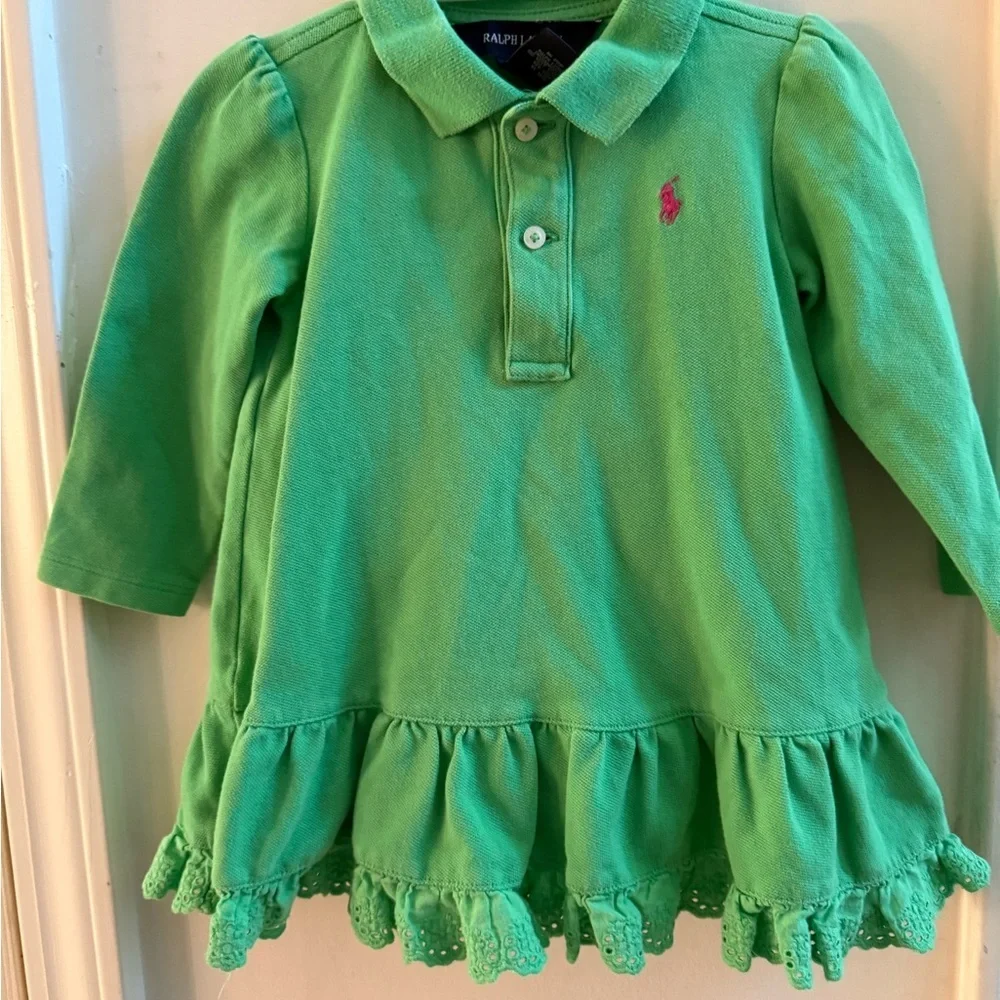 Ralph Lauren Long Sleeve Polo Dress & Diaper Cover